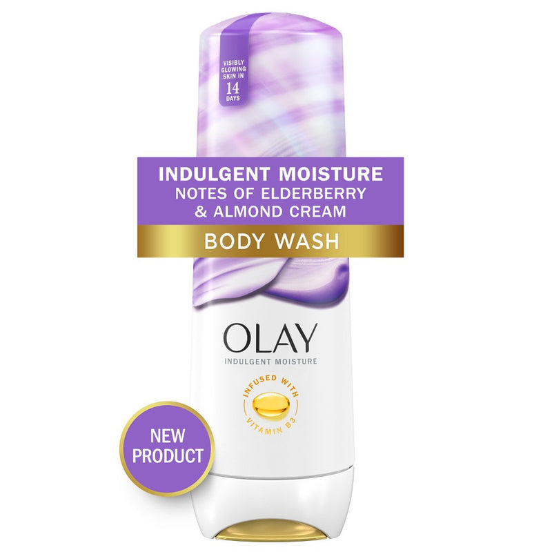 Olay Indulgent Moisture Body Wash Infused with Vitamin B3 - Notes of Elderberry and Almond Cream - 20 fl oz