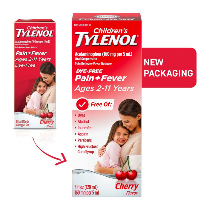 Tylenol Children's Acetaminophen Dye-Free Pain Relieving Liquid - Cherry - 8 fl oz