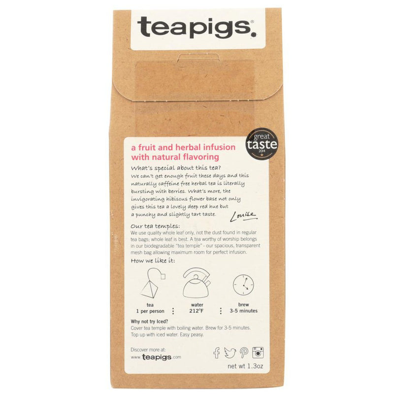 Teapigs Super Fruits Bursting With Super Berries Tea - Case of 6/15 Bags