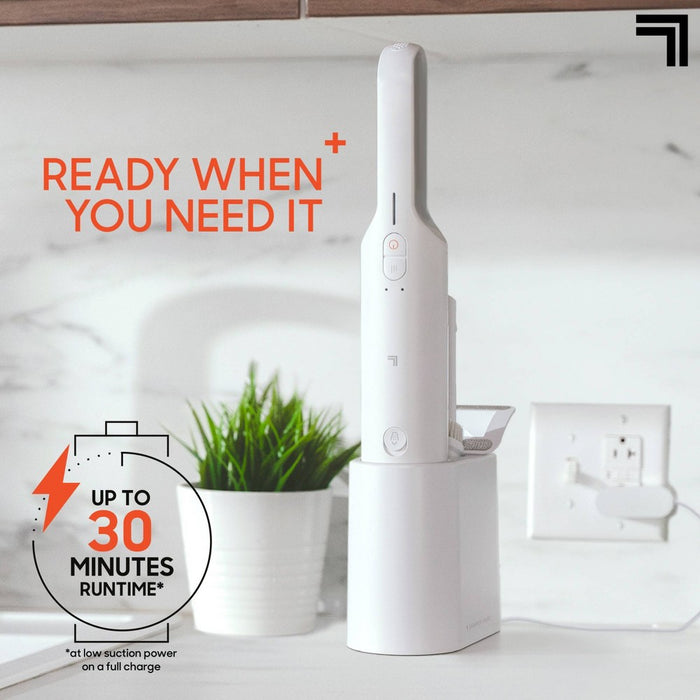 Sharper Image Handheld Vacuum with High-Speed 120W Brushless Motor, Cordless White