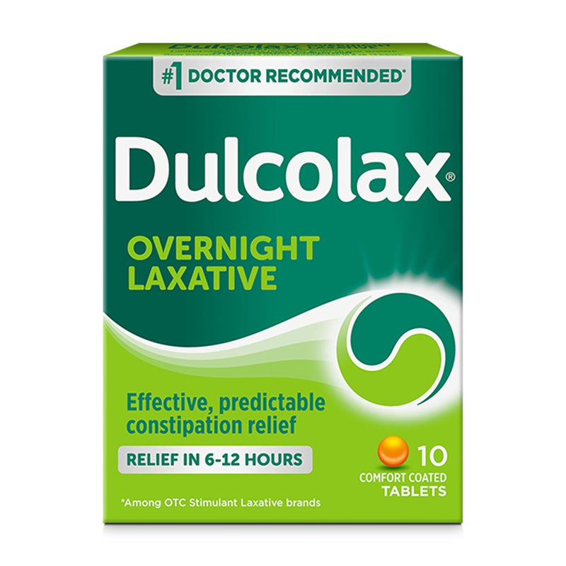 Dulcolax Stimulant Laxative Tablets, Predictable & Effective Constipation Relief, Relieves Straining & Bloating, Bisacodyl 5 Mg, 10 Count