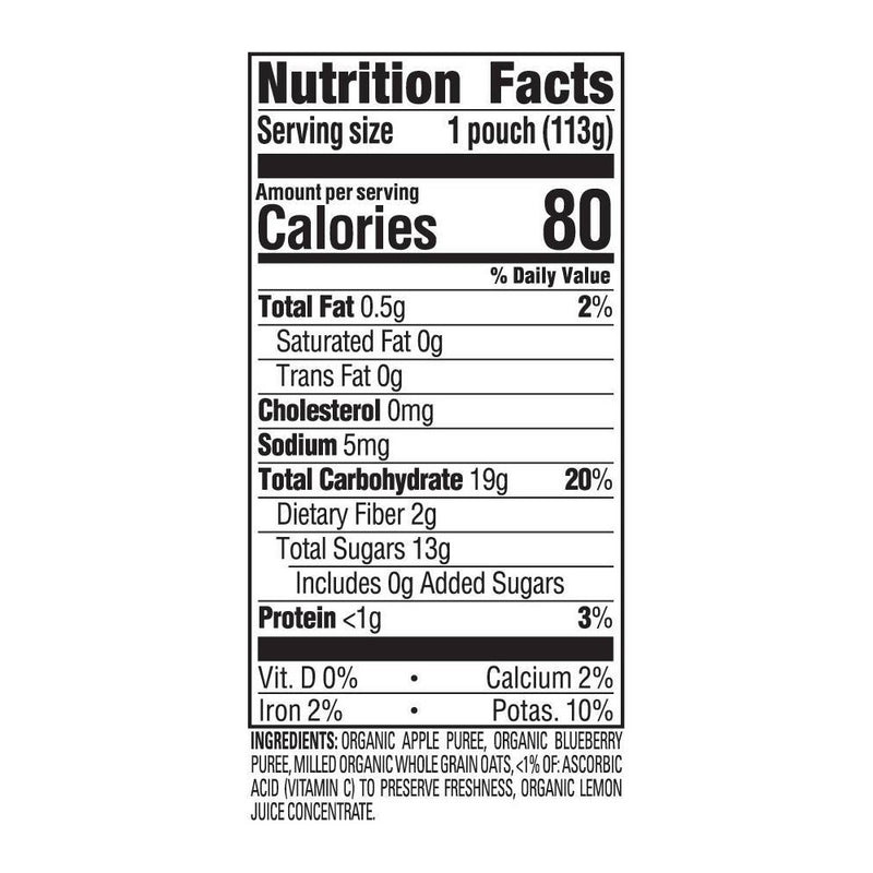 Happy Family Clearly Crafted Apples Blueberries & Oats Baby Meals - 4oz