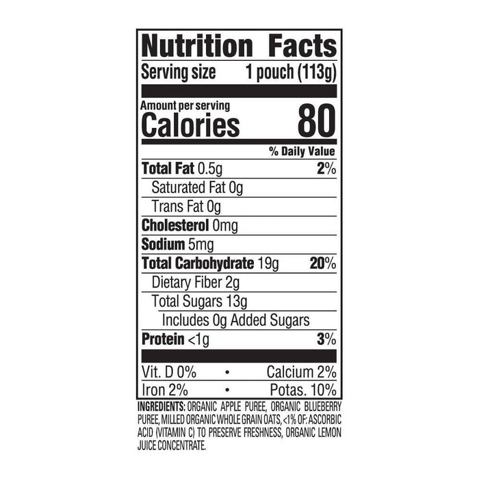 Happy Family Clearly Crafted Apples Blueberries & Oats Baby Meals - 4oz