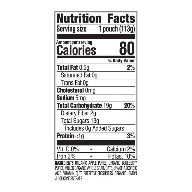 Happy Family Clearly Crafted Apples Blueberries & Oats Baby Meals - 4oz
