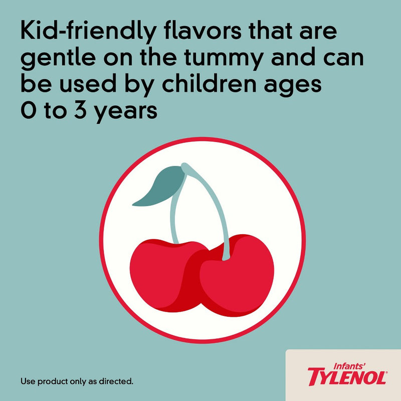 Infants' Tylenol Pain Reliever and Fever Reducer Liquid Drops - Acetaminophen - Cherry - 2 fl oz