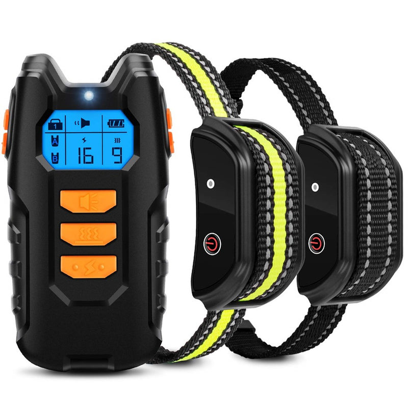Flittor Dog Training Collar, Shock Collar For Dogs With Remote, 2 Receiver Rechargeable Dog Shock Collar, 3 Modes Beep Vibration And Shock Waterproof Bark Collar For Small, Medium, Large Dogs