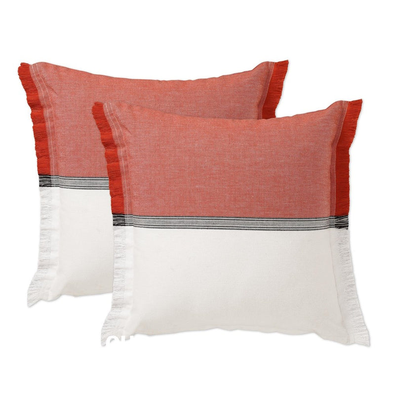 Folkulture Throw Pillow Covers For Couch, 18X18 Decorative Couch Pillows For Living Room, 100% Cotton Boho Pillow Case Or Cute Outdoor Pillows, Farmhouse Pillow Covers Or Preppy Pillow (Woodland Rust)