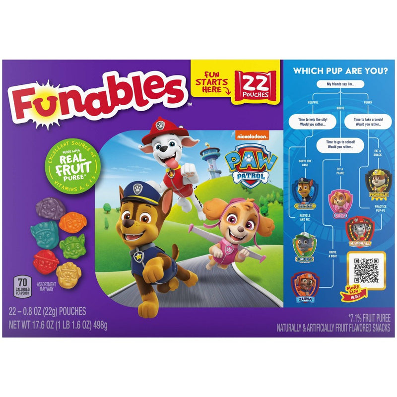 Funables Paw Patrol Fruit Snacks - 17.6oz/22ct (LOCAL PICKUP ONLY)