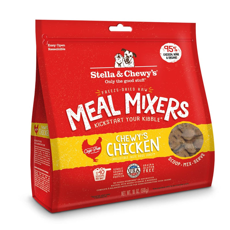 Stella & Chewy's Freeze Dried Raw Chewy’S Chicken Meal Mixers – Dog Food Topper For Small & Large Breeds – Grain Free, Protein Rich Recipe – 18 Oz Bag