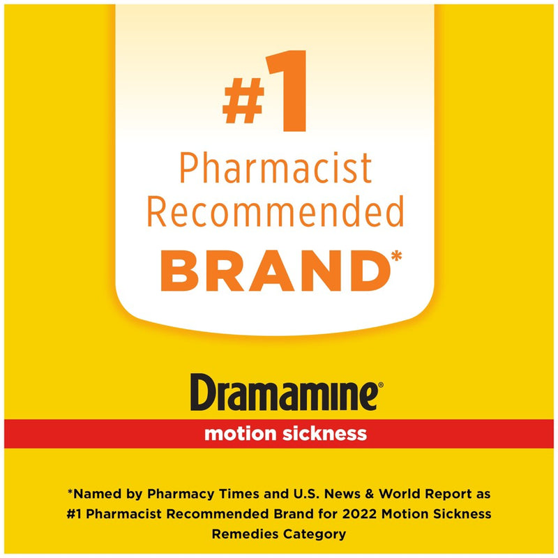 Dramamine All Day Less Drowsy Motion Sickness Relief Chewable Tablets - Raspberry Cream - 12ct