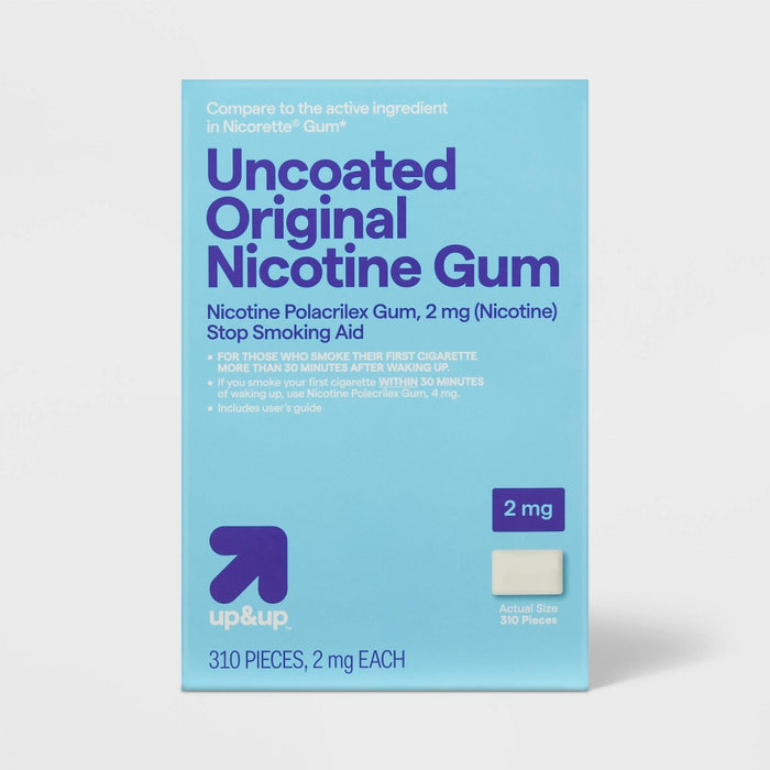 Uncoated Nicotine 2mg Stop Smoking Aid Gum - Original- 310ct - up&up