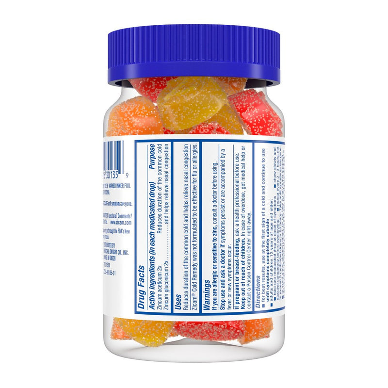 Zicam Cold Remedy Medicated Drops - Fruit - 25ct
