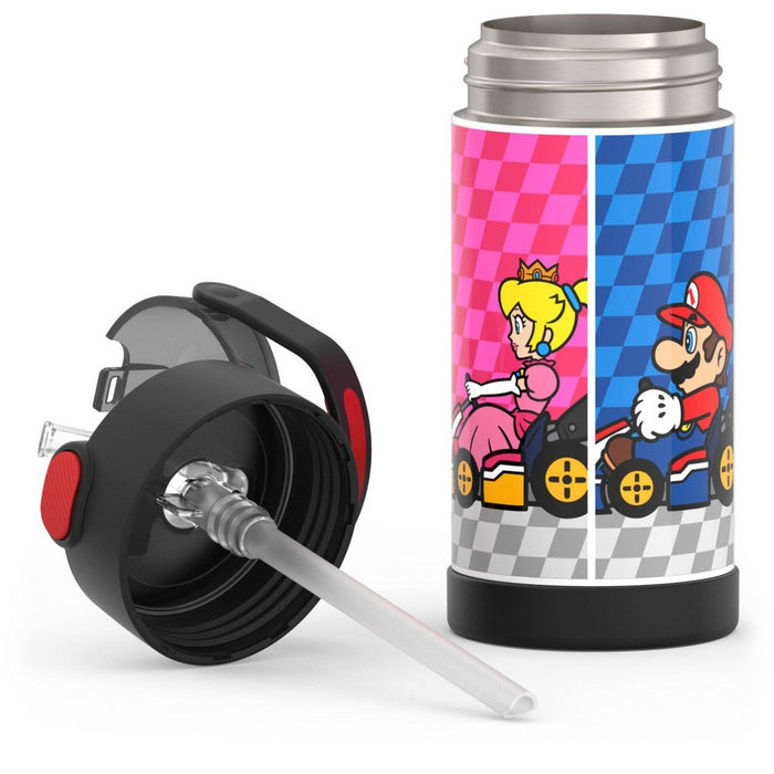 Thermos Kids' 12oz Stainless Steel FUNtainer Water Bottle with Bail Handle - Mario Kart