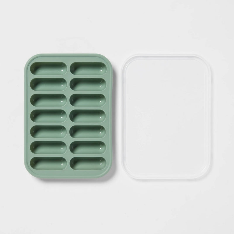 Silicone Water Bottle Ice Tray with Lid Green - Room Essentials