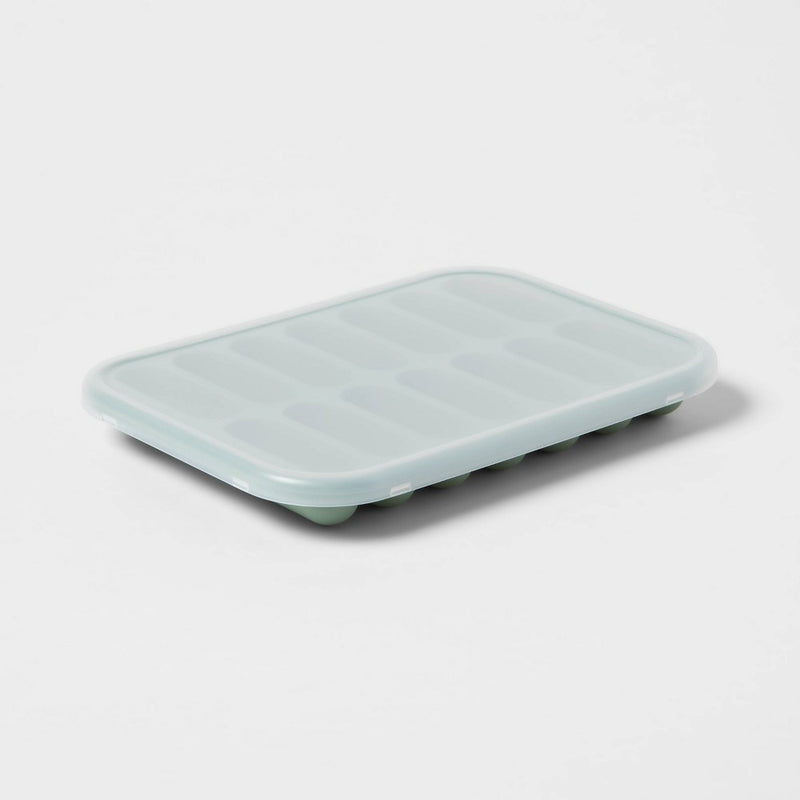 Silicone Water Bottle Ice Tray with Lid Green - Room Essentials