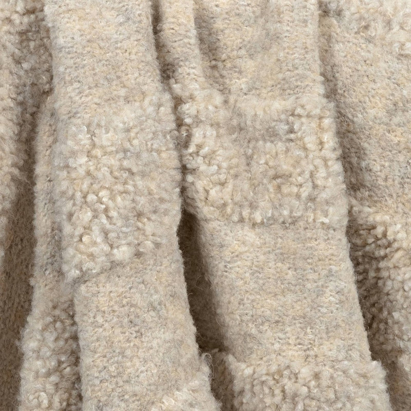 Cozy Bubble Knit Striped Throw Blanket Neutral - Threshold