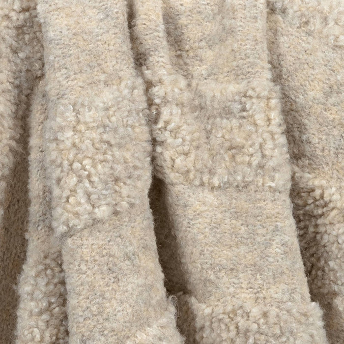 Cozy Bubble Knit Striped Throw Blanket Neutral - Threshold