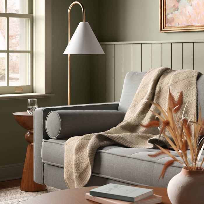 Cozy Bubble Knit Striped Throw Blanket Neutral - Threshold