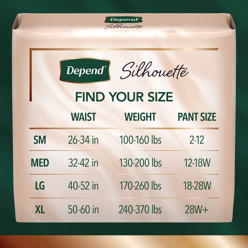 Depend Silhouette Underwear for Women - Maximum Absorbency - S/M - Pink - 16ct