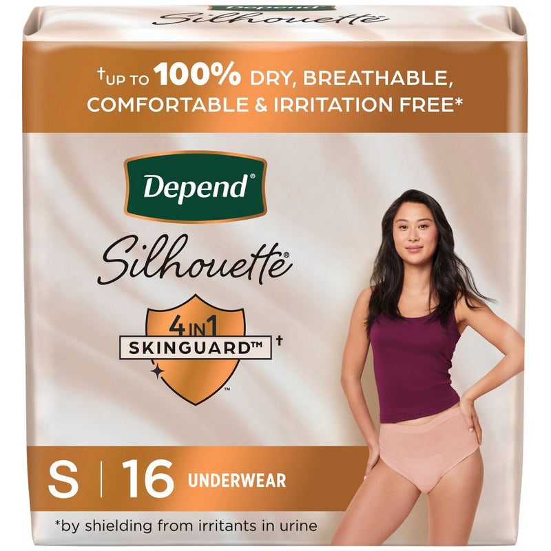 Depend Silhouette Underwear for Women - Maximum Absorbency - S/M - Pink - 16ct