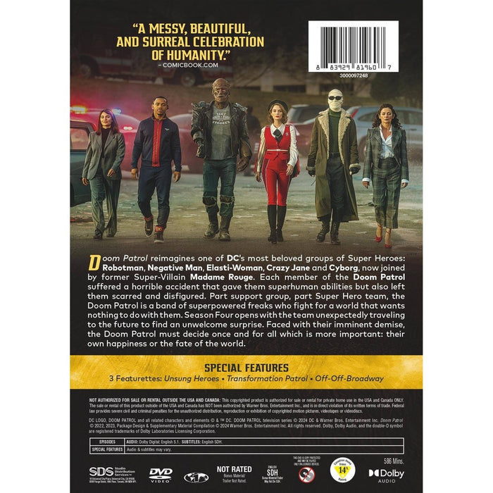 Doom Patrol: The Complete Season - 4 (DVD) *ADD 3 TO YOUR CART & 1 IS FREE!*