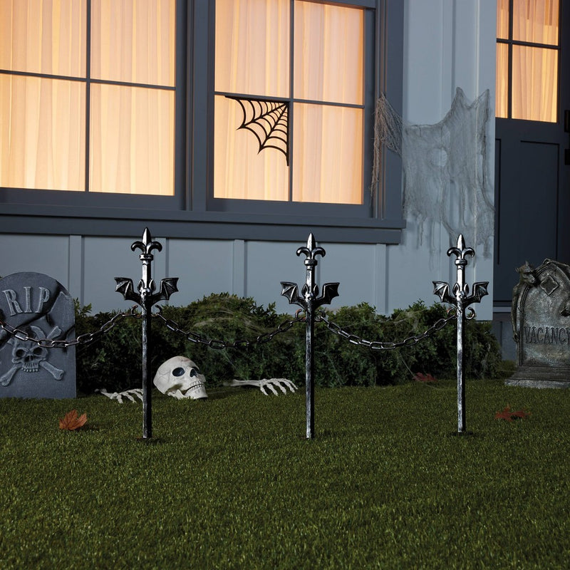 21" Bat Chain Yard Fence Stakes Outdoor Halloween Decorative Prop - Hyde & EEK! Boutique (LOCAL PICKUP ONLY)