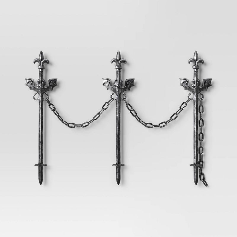 21" Bat Chain Yard Fence Stakes Outdoor Halloween Decorative Prop - Hyde & EEK! Boutique (LOCAL PICKUP ONLY)