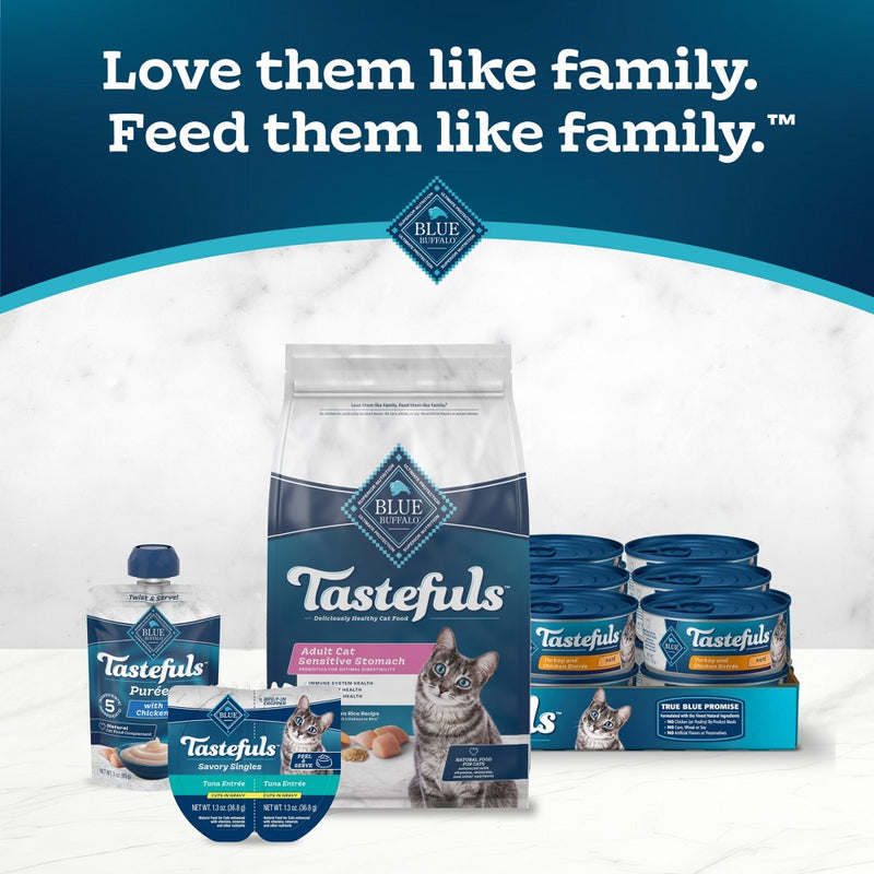 Blue Buffalo Tastefuls Sensitive Stomach Natural Adult Dry Cat Food with Chicken - 10lbs