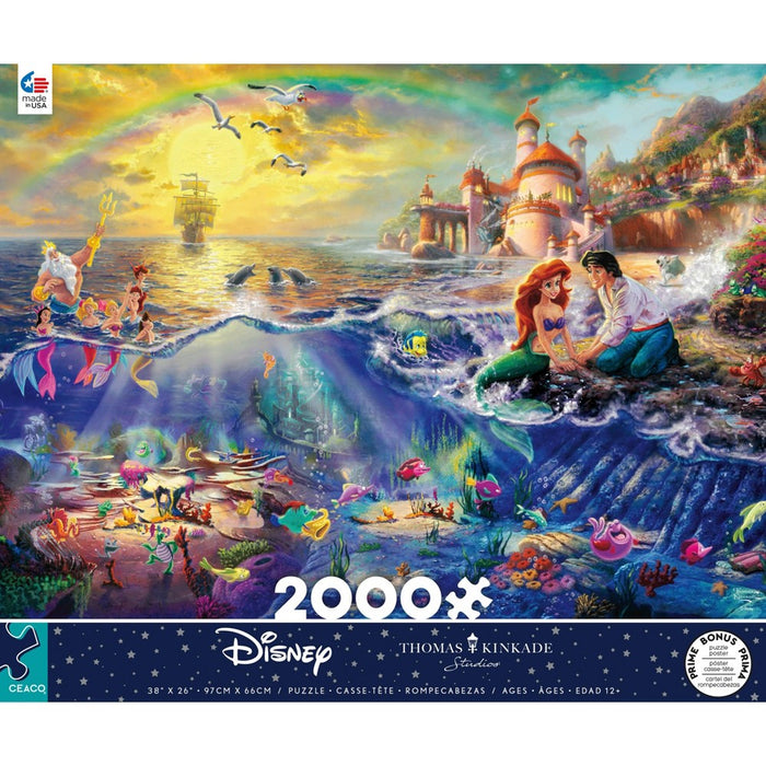 Ceaco Thomas Kinkade Disney The Little Mermaid Jigsaw Puzzle - 2000pc