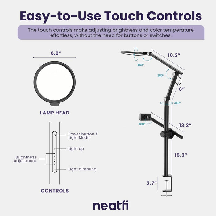 Neatfi Multi-Functional Desk Lamp (With Phone Holder And Clamp) SEE DETAILS