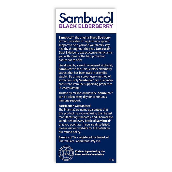 Sambucol Black Elderberry Vegan Immune Support Syrup - 4 fl oz