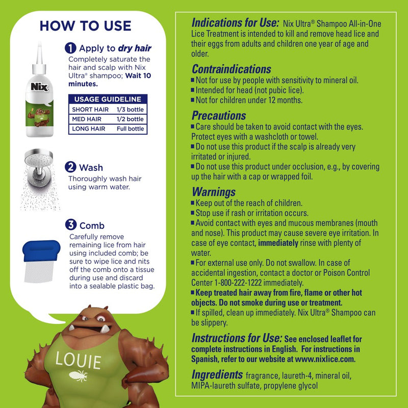 Nix Ultra Lice Shampoo All-In-One Lice Treatment Kit - 4 fl oz