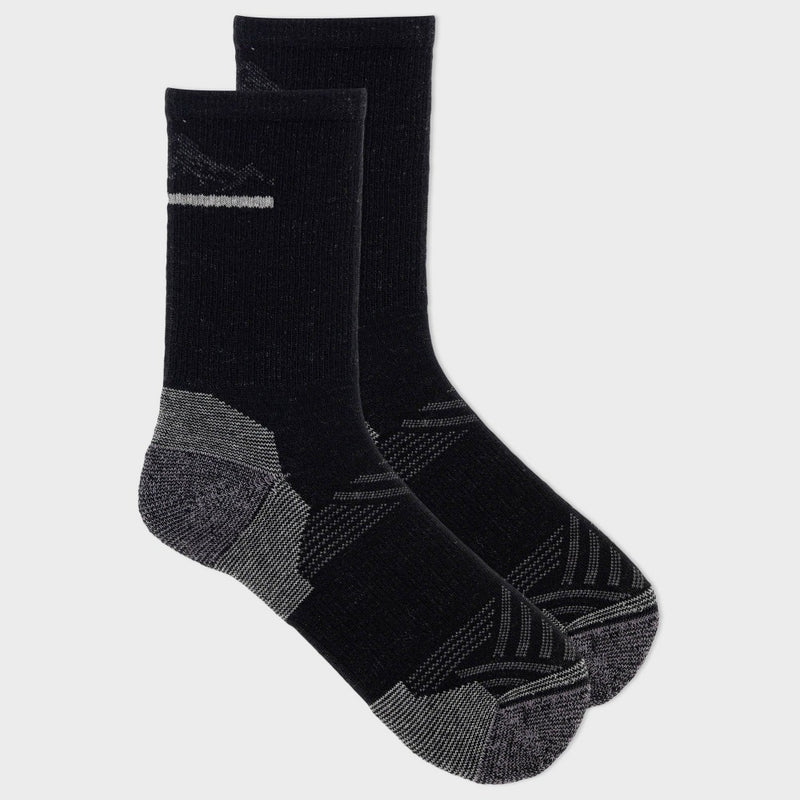Alaska Knits Women's Peak Trail Wool Blend Midweight Crew Socks - Black 4-10