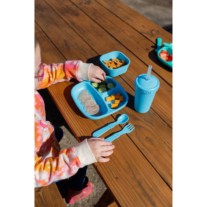 Re-Play 7" Divided Dining Plate - Pool Blue