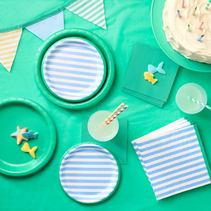 30ct Striped Lunch Napkins - Spritz