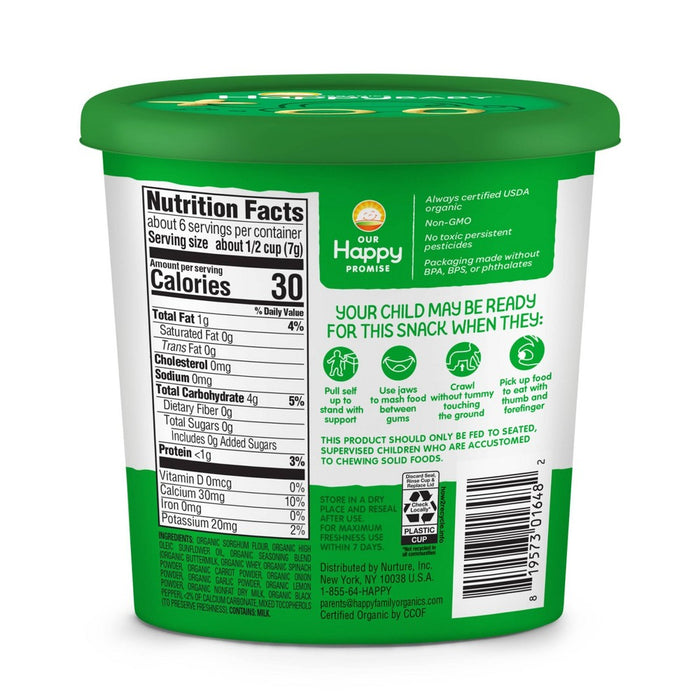 HappyBaby Spinach Carrot Baby Snacks - 1.5oz