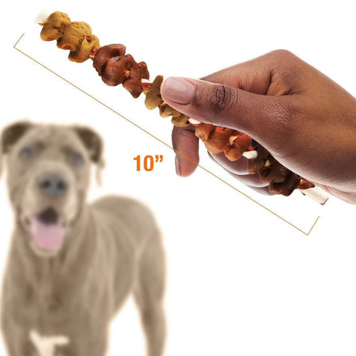Good 'n' Fun Triple Flavor Colossal Kabob Rawhide Dog Treat with Chicken, Duck & Beef Flavor - 8.4oz/ 3ct