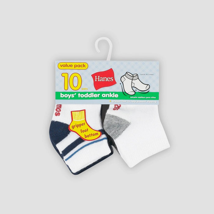 Hanes Toddler Boys' 10pk Athletic Socks - Colors Vary 12-24M