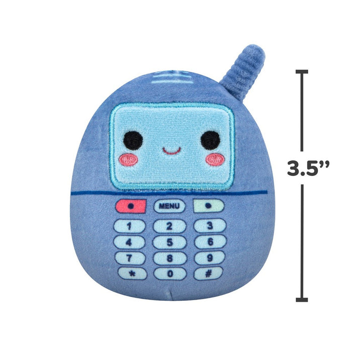 Squishmallows 3.5" Tadita The Blue Cell Phone Squeaky Plush Dog Toy
