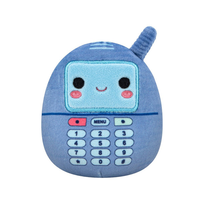 Squishmallows 3.5" Tadita The Blue Cell Phone Squeaky Plush Dog Toy