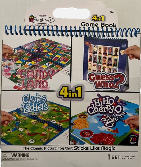 Colorforms Hasbro 4 In 1 Games - Candyland, Chutes & Ladders, Hi Ho Cherry-O, Guess Who?