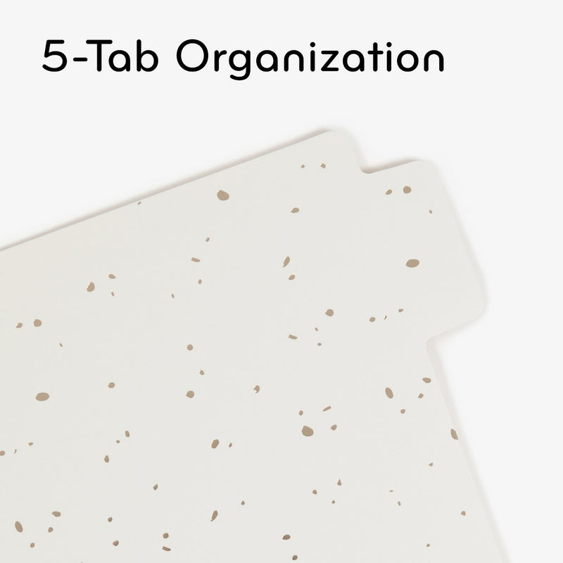 U Brands 5 Tab Paper Dividers Sophisticated Speckle