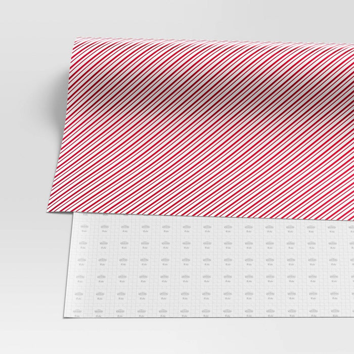90 sq ft Metallic Striped Christmas Gift Wrap Red/White - Wondershop