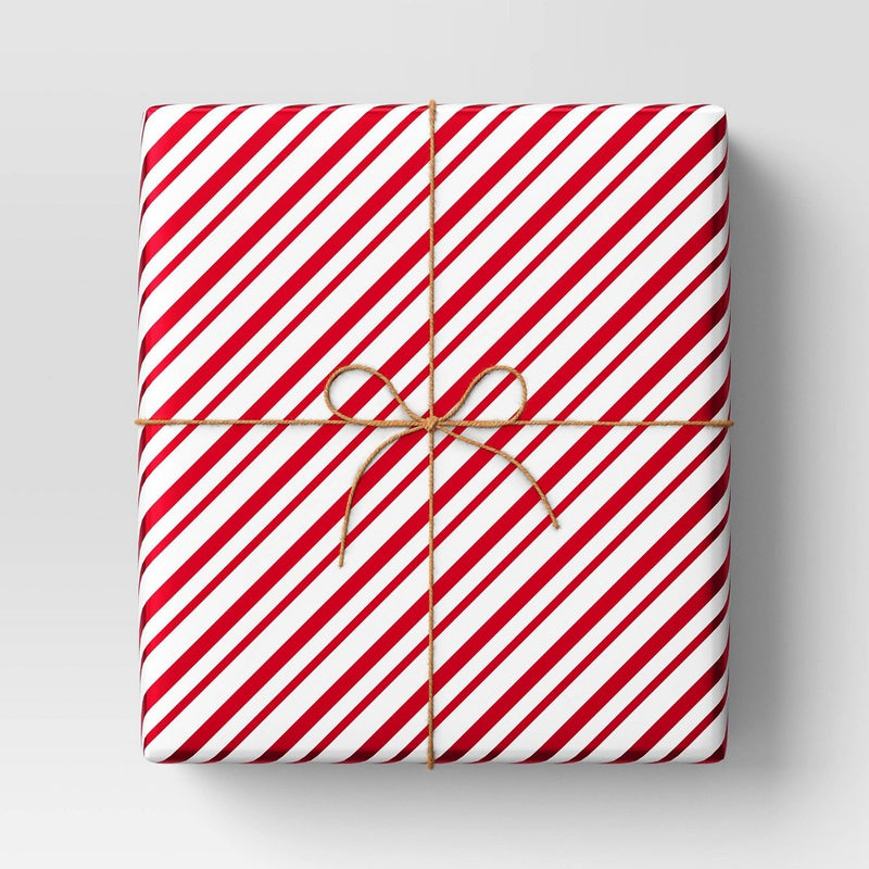 90 sq ft Metallic Striped Christmas Gift Wrap Red/White - Wondershop (LOCAL PICKUP ONLY)