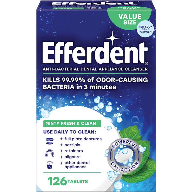 Efferdent Plus Mint Anti-Bacterial Denture Cleanser - 126ct