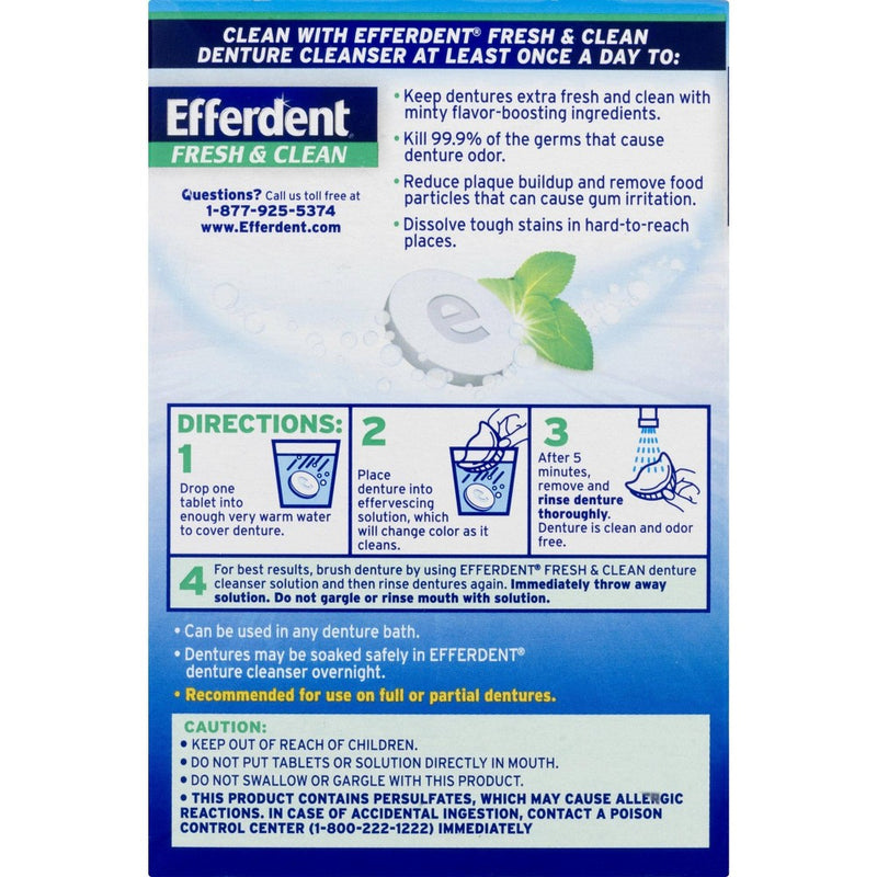 Efferdent Plus Mint Anti-Bacterial Denture Cleanser - 126ct