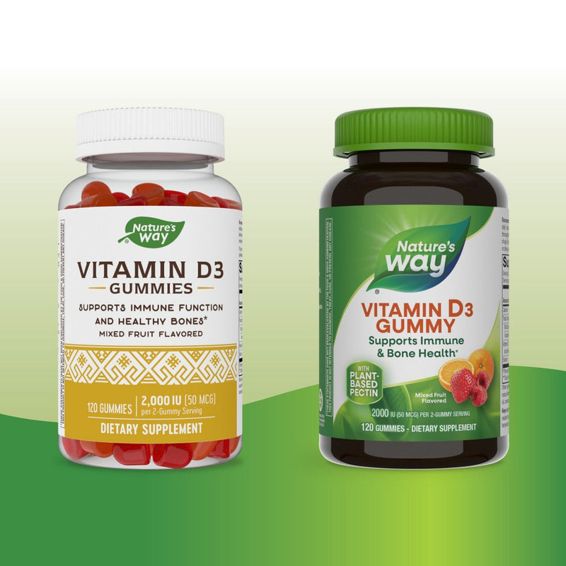 Nature's Way Vitamin D3 Gummies 2000 IU (50 mcg) - Mixed Fruit Flavored - 120ct