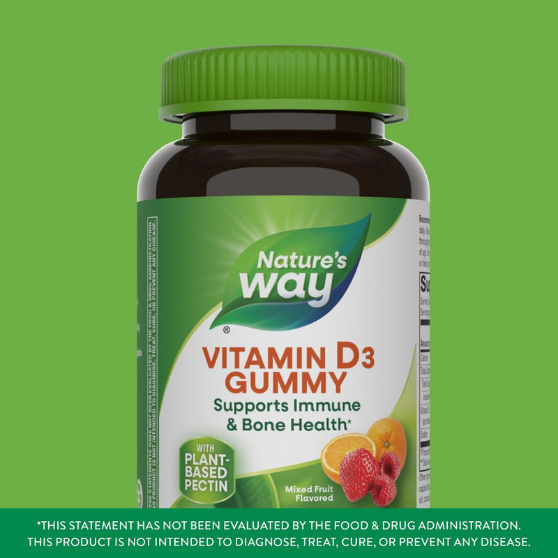 Nature's Way Vitamin D3 Gummies 2000 IU (50 mcg) - Mixed Fruit Flavored - 120ct