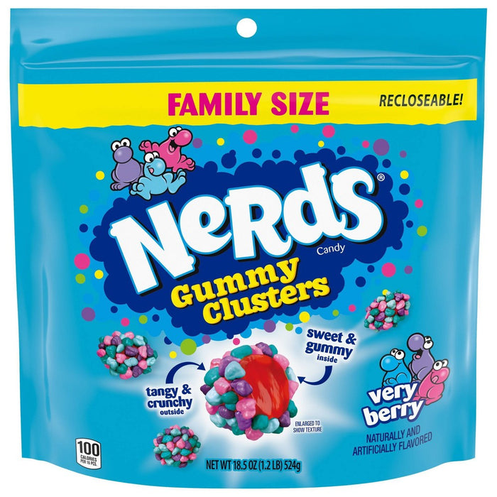 Nerds Candy Gummy Clusters Very Berry Family Size - 18.5oz