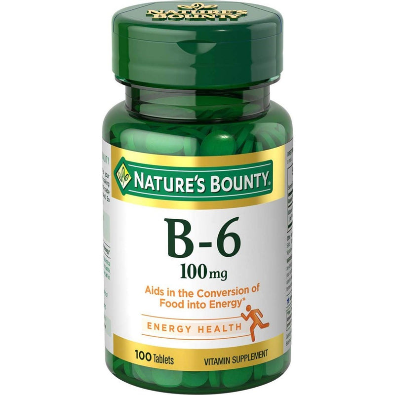 SINGLE-Nature's Bounty Vitamin B6 Supplement, Supports Metabolism And Nervous System Health, 100Mg, 100 Tablets,